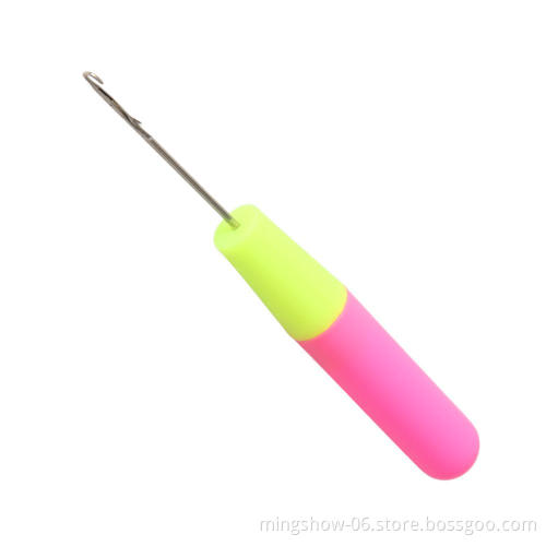 Handle Crochet Hook Threader Pulling Needle For Linking Micro Rings Loop Needle Hair Extension Braiding Wig Tools